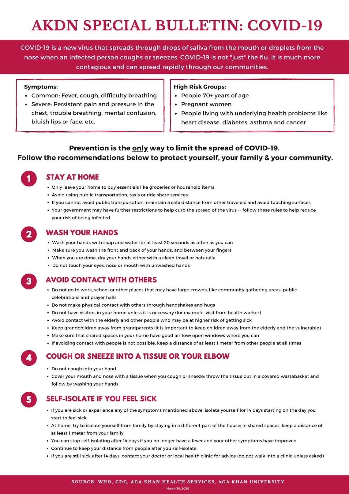 Special Bulletin about COVID19 from the AKDN Aga Khan Academies